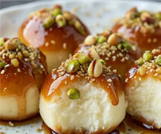 Ricotta Pistachio Honey Bites