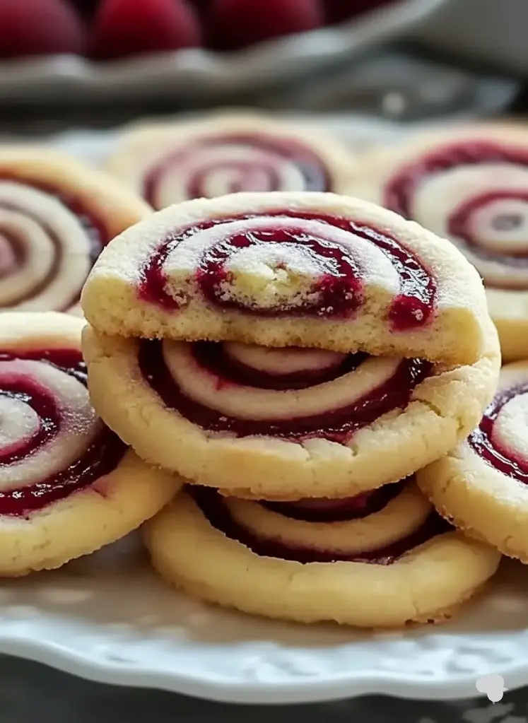 Raspberry Swirl Shortbread Cookies