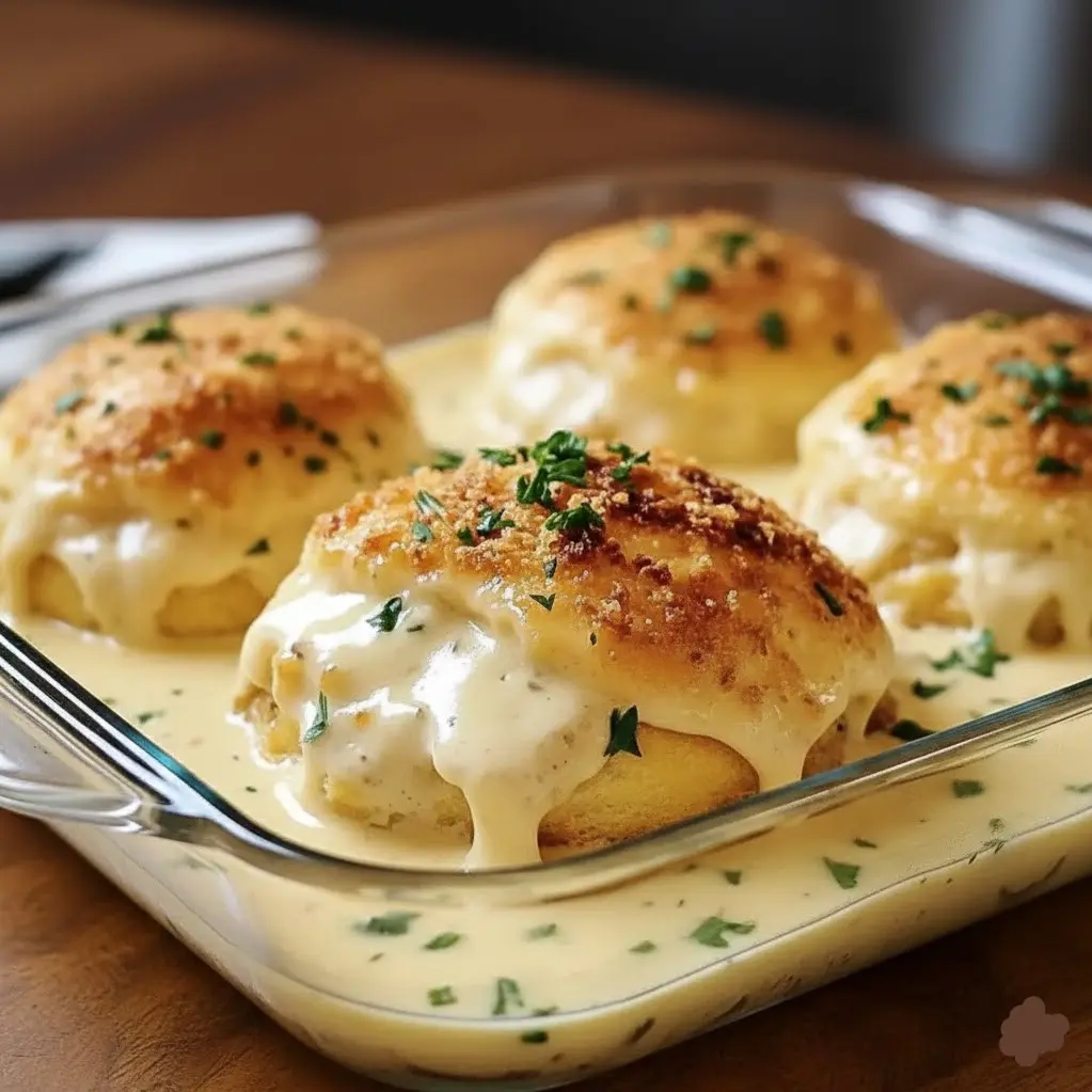 Chicken Pillows with Creamy Parmesan Sauce
