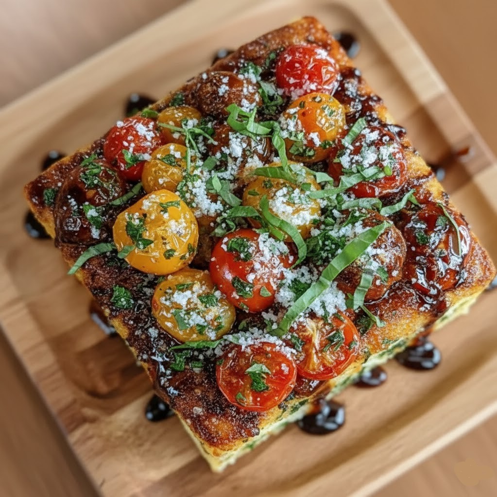 Savory Herbed Polenta & Roasted Tomato Bake